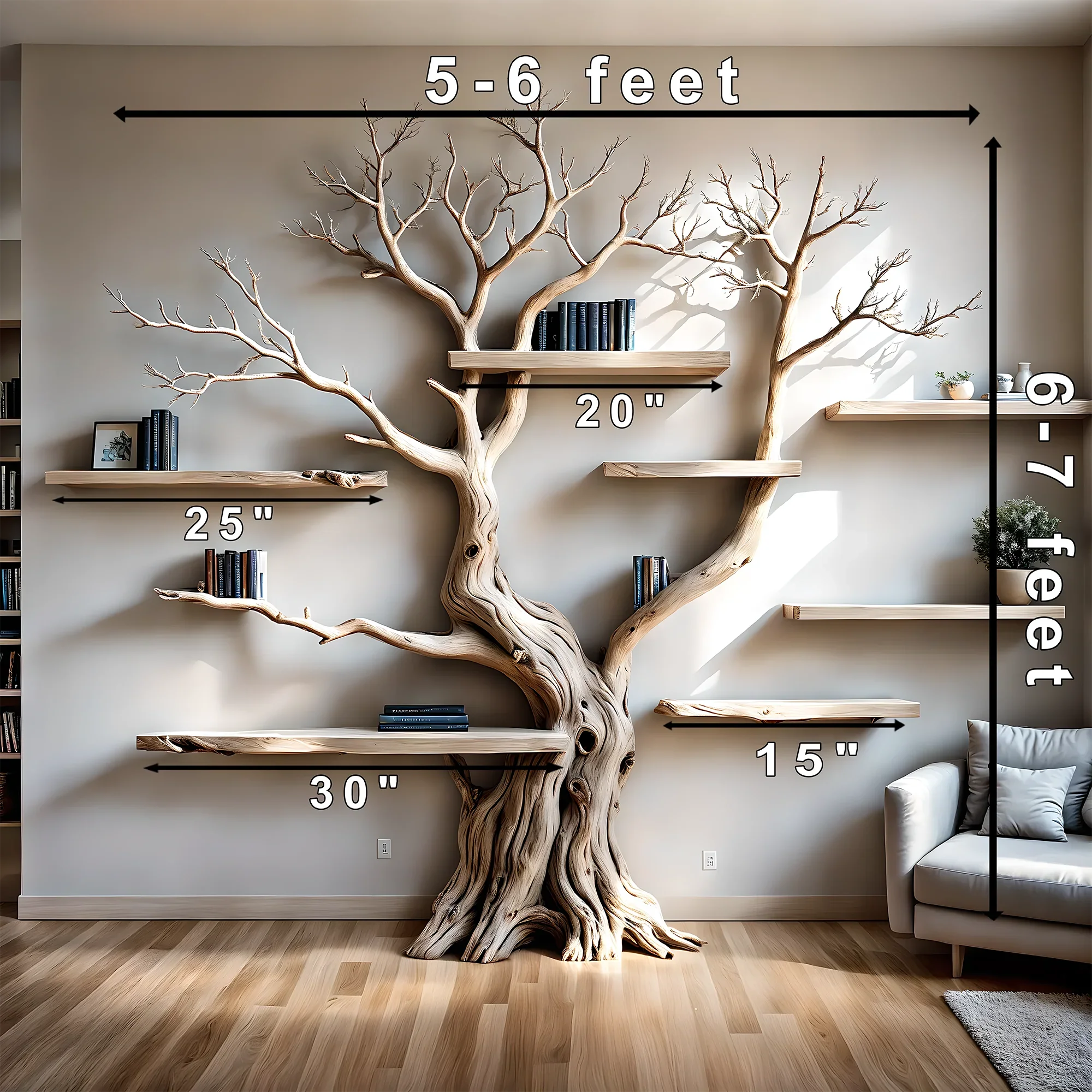 Bookshelf shaped like old trees, perennial trees, bookshelf for home decoration - Image 2