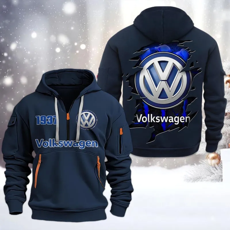 Reliable Automobile Hoodie Half Zipper, All Over Print Hoodie Gift For Reliable Automobile Enthusiasts CAR198 - Navy