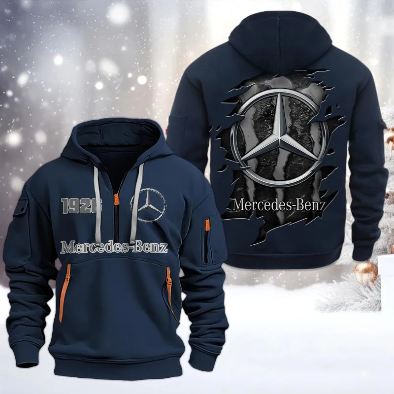Hoodie Half Zipper Exclusive Logo Gift For Performance Legend Enthusiasts CAR198 - Navy