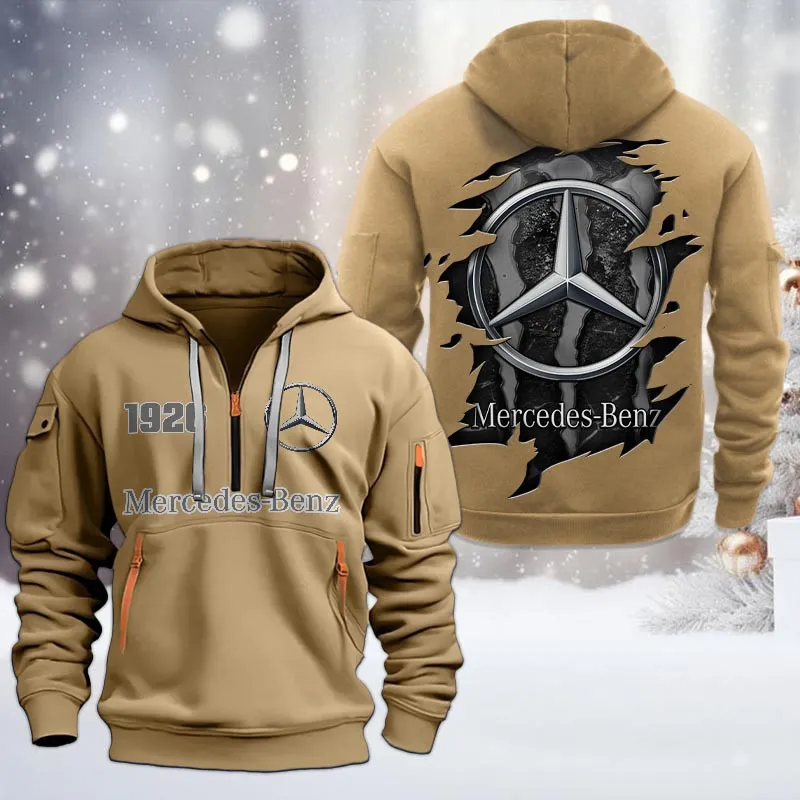 Grand Touring Auto Hoodie Half Zipper, All Over Print Hoodie Gift For Grand Touring Auto Enthusiasts CAR198 - Khaki