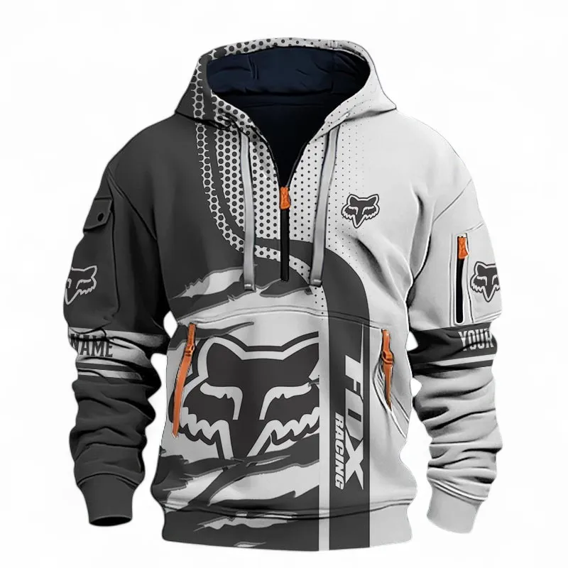 Extreme Sports Gear Hoodie Half Zip 3D, Comfortable Urban Hoodie For Car Lovers CAR398 - Black