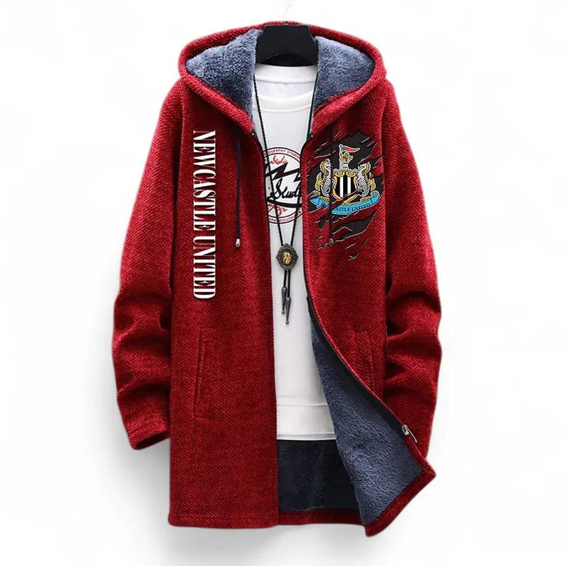 Striped Shirt Fans Fleece Windbreaker Jacket, Modern Fleece Windbreaker EPL127 - Red