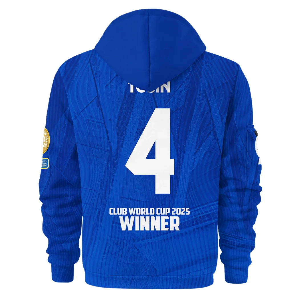 Athletic Half-Zip Hoodie, Team-Style Logo Print Hoodie Gift For Football Fans HVN1129 - Image 3