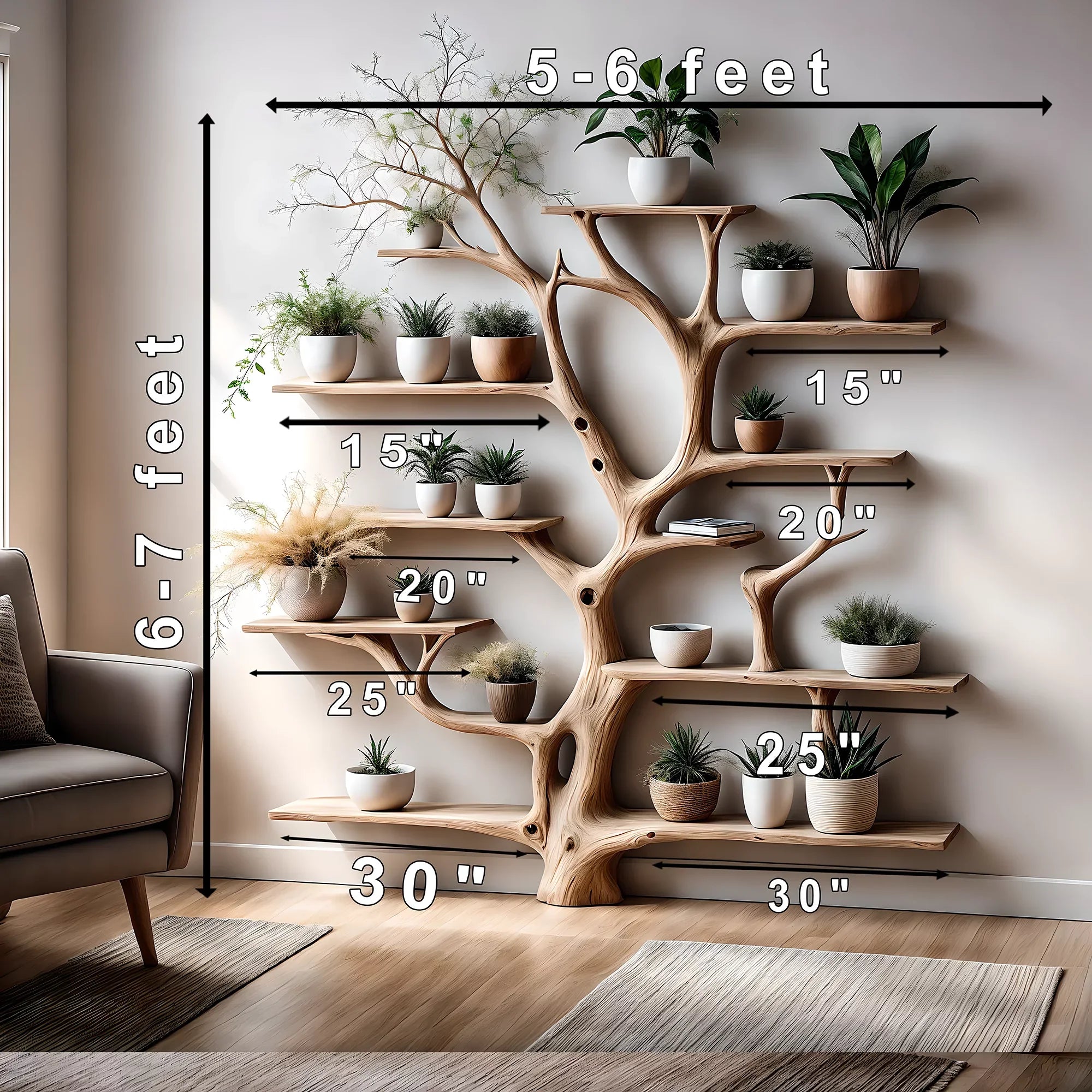 bookshelf, decorative shelf, tree shaped bookshelf, children's room shelf - Image 2