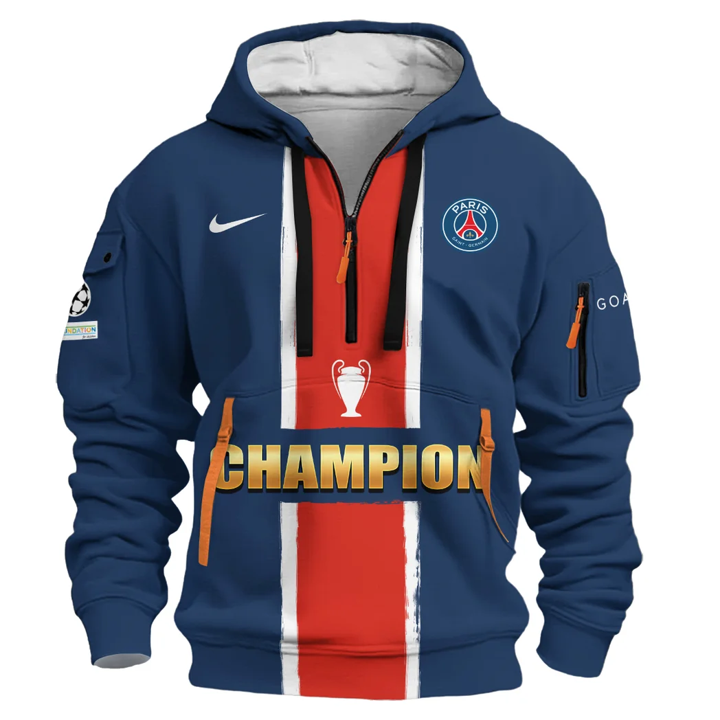 Football Club Hoodie Half Zipper, Design Logo Hoodie For Sport Fans HVN103 -  - Image 2