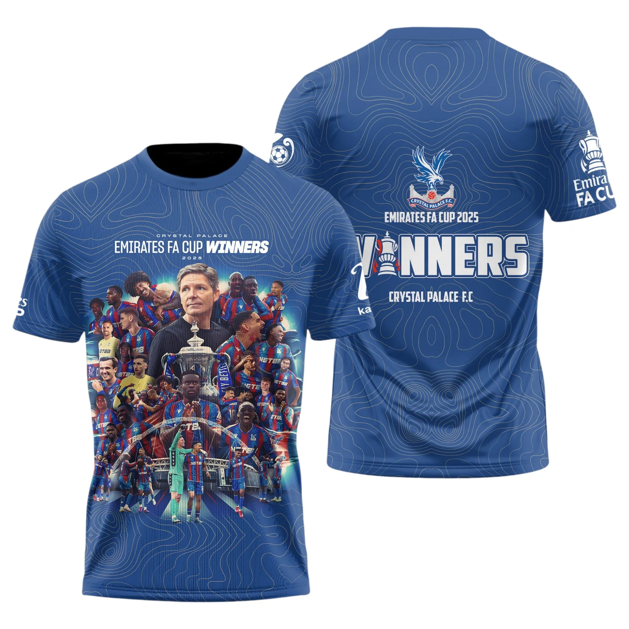 Football Club T-Shirt, Bold All Over Print Fan Tee For Game Day FA9606