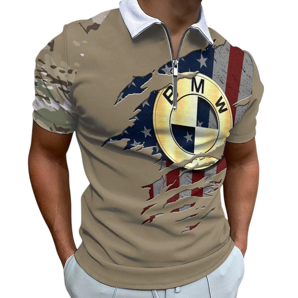 Football Club Zipper Polo Shirt, Sport Fan Polo For Everyday Energy MOTOR3