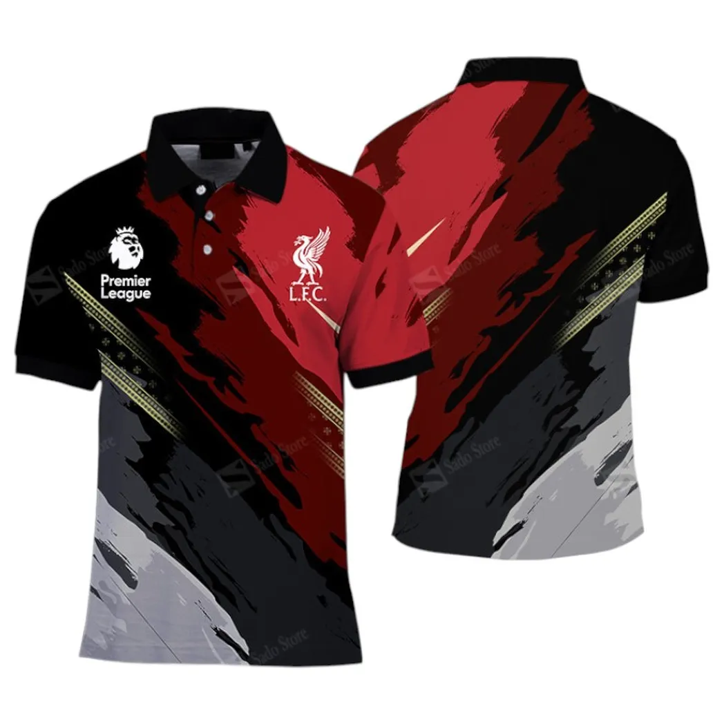 Football Crew Polo Shirt, Full Print Design Button Shirt For Fan Sport EPL400