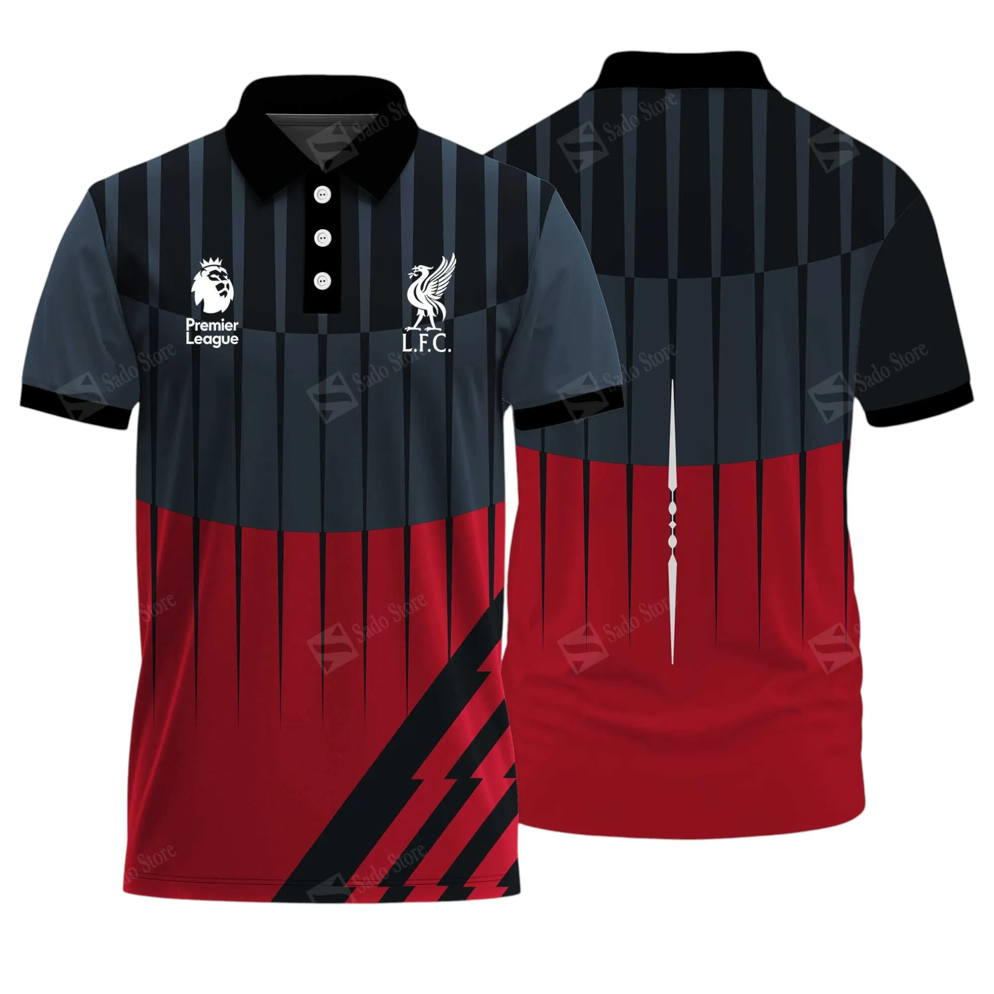 Football Crew Polo Shirt, Full Print Design Button Shirt For Fan Sport EPL400