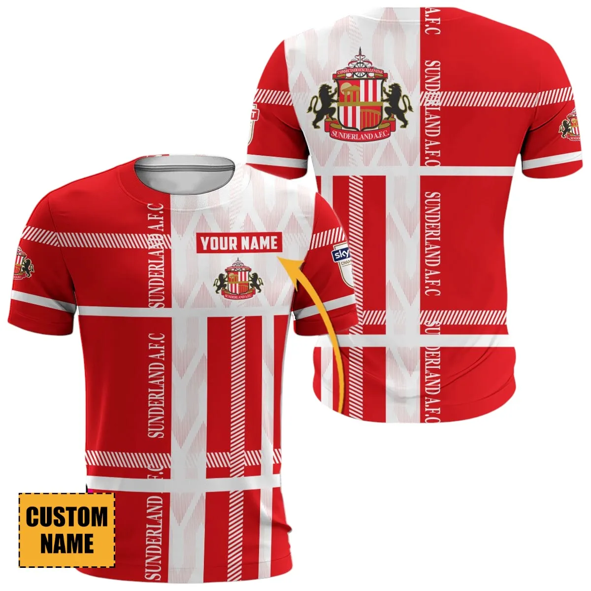 Football Crew T-Shirt, Sport Fan All Over Print Tee With Streetwear Style EPL890