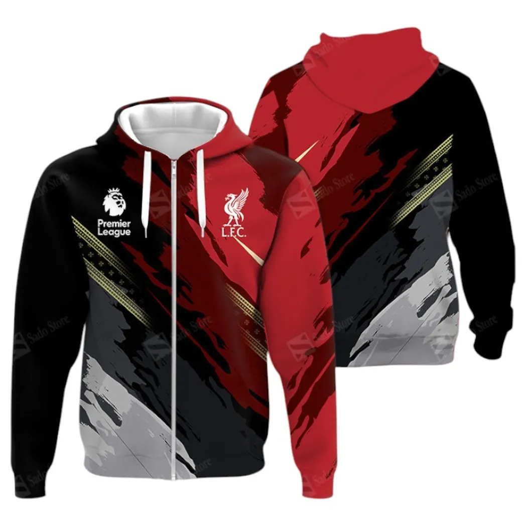 Football Crew Zipper Hoodie, All Over Print Hoodie For Sport Lovers EPL400