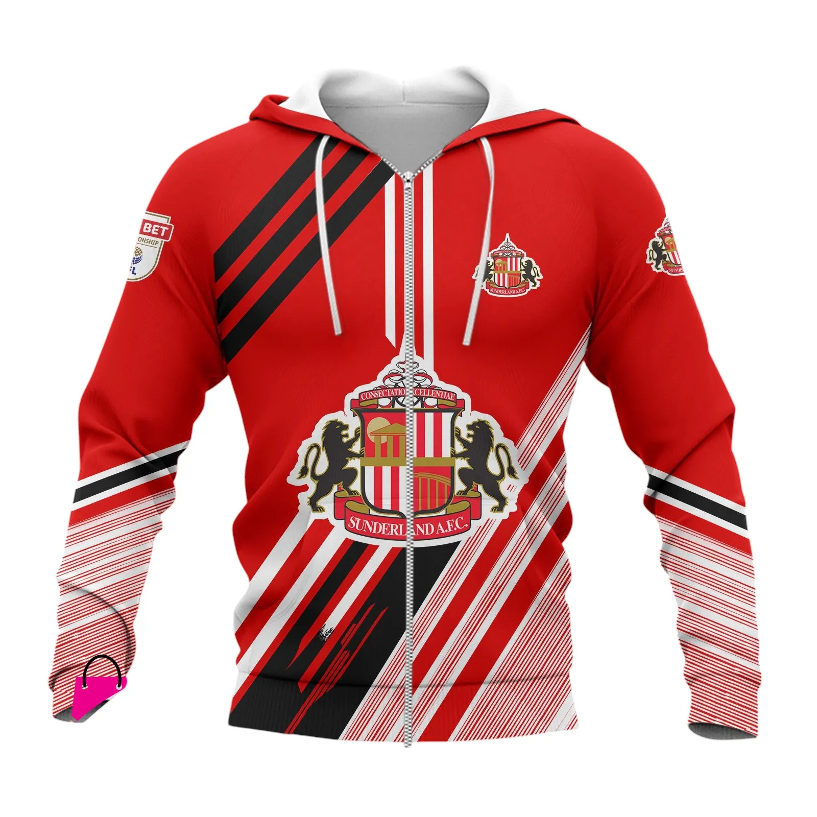 Football Crew Zipper Hoodie, All Over Print Hoodie For Sport Lovers EPL890