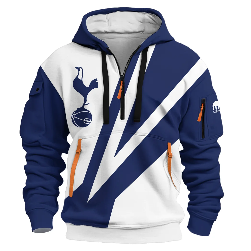 Football Hoodie Half Zipper, Design Logo Hoodie For Sport Fans HVN101 -  - Image 2