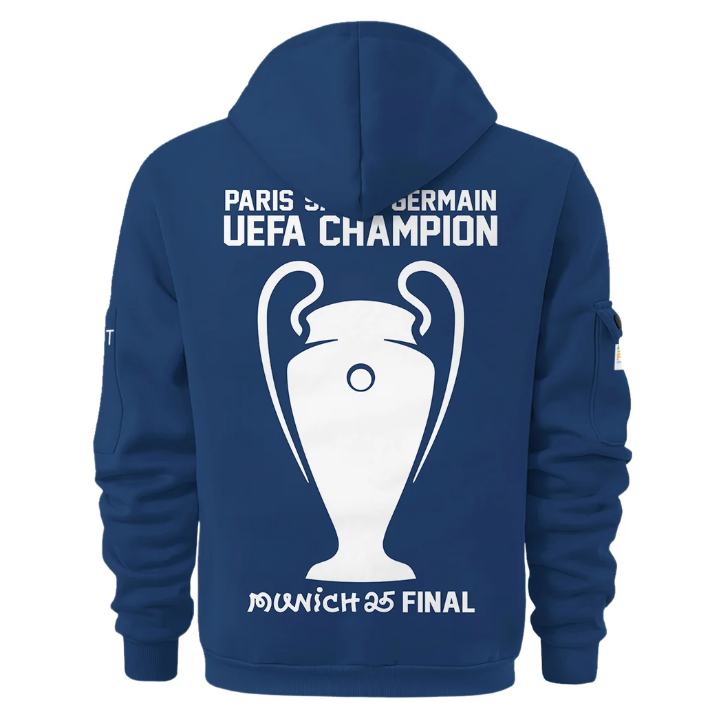 Football Hoodie Half Zipper, Design Logo Hoodie For Sport Fans HVN103 -  - Image 3