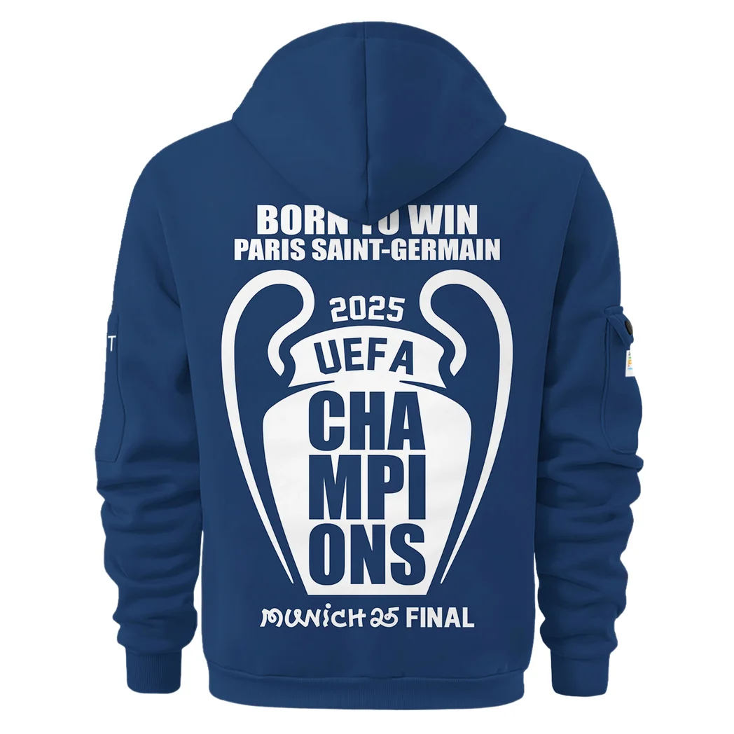 Football Hoodie Half Zipper, Design Logo Hoodie For Sport Fans HVN103 -  - Image 3