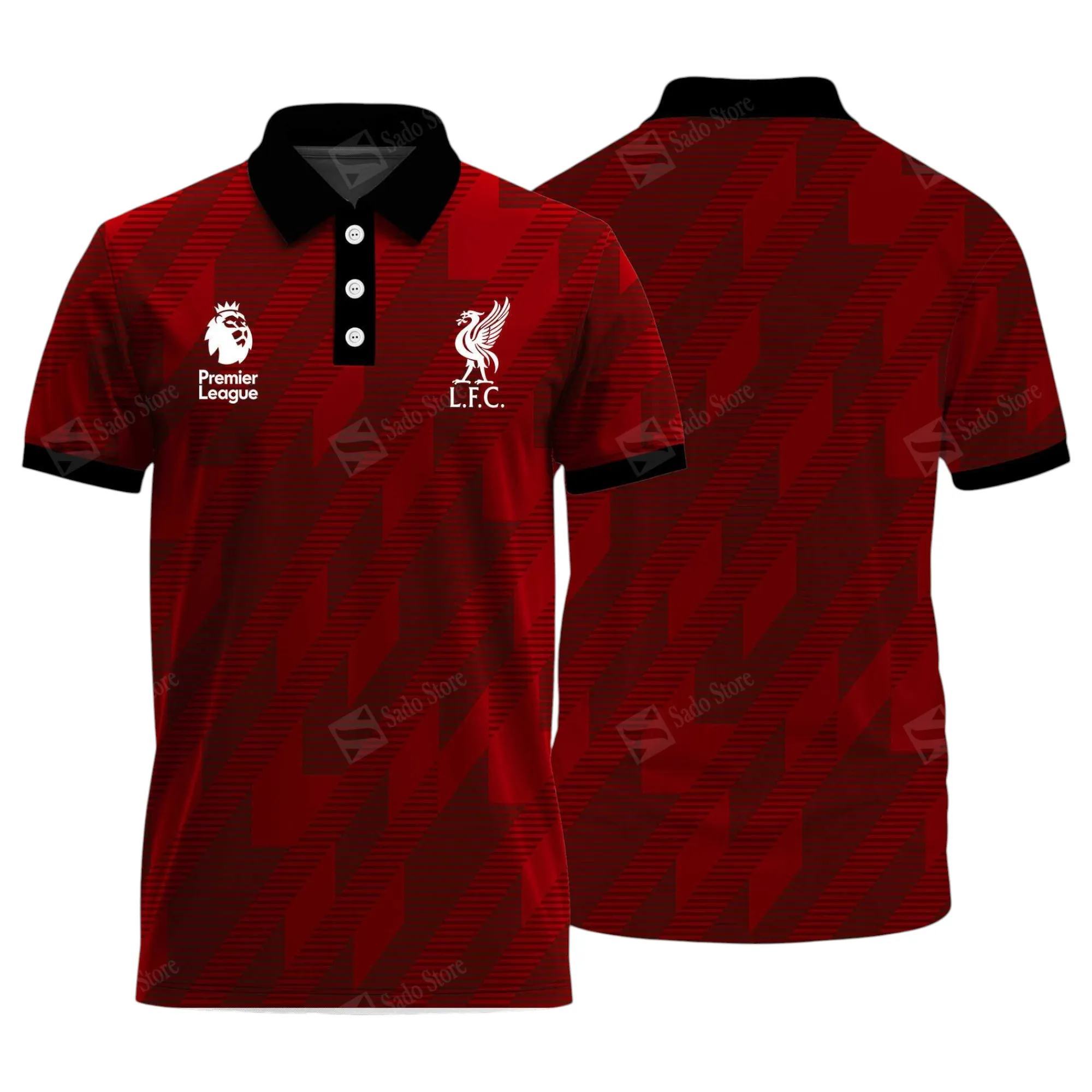 Football Polo Shirt, Full Print Design Button Shirt For Fan Sport EPL400