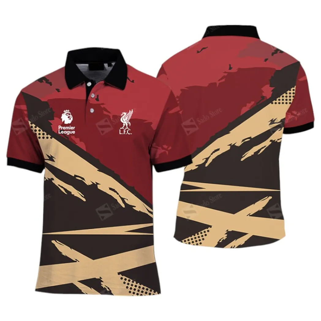 Football Polo Shirt, Full Print Design Button Shirt For Fan Sport EPL400