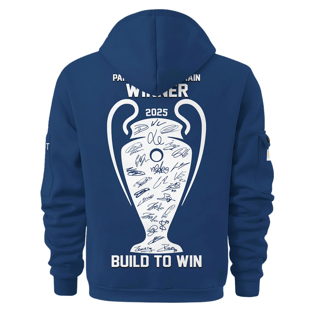 Football Squad Hoodie Half Zipper, Design Logo Hoodie For Sport Fans HVN103 -  - Image 3