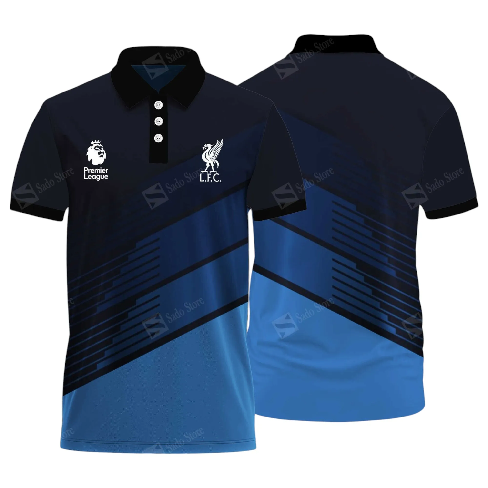 Football Squad Polo Shirt, Full Print Design Button Shirt For Fan Sport EPL400