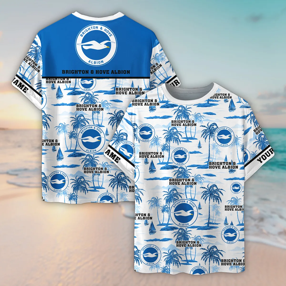 Football Squad T-Shirt, Bold All Over Print Fan Tee For Game Day EPL350