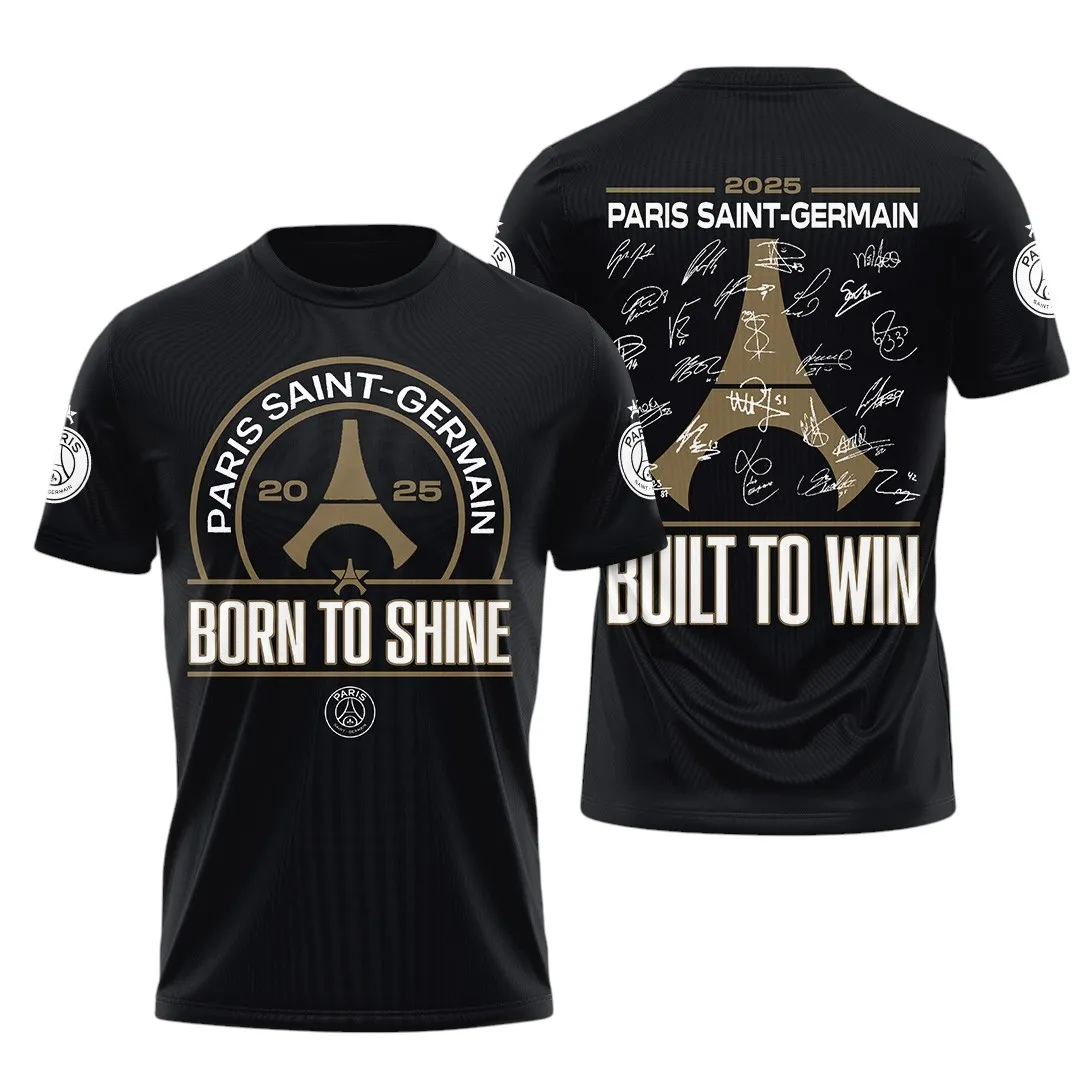 Football Squad T-Shirt, Bold All Over Print Fan Tee For Game Day PSG970