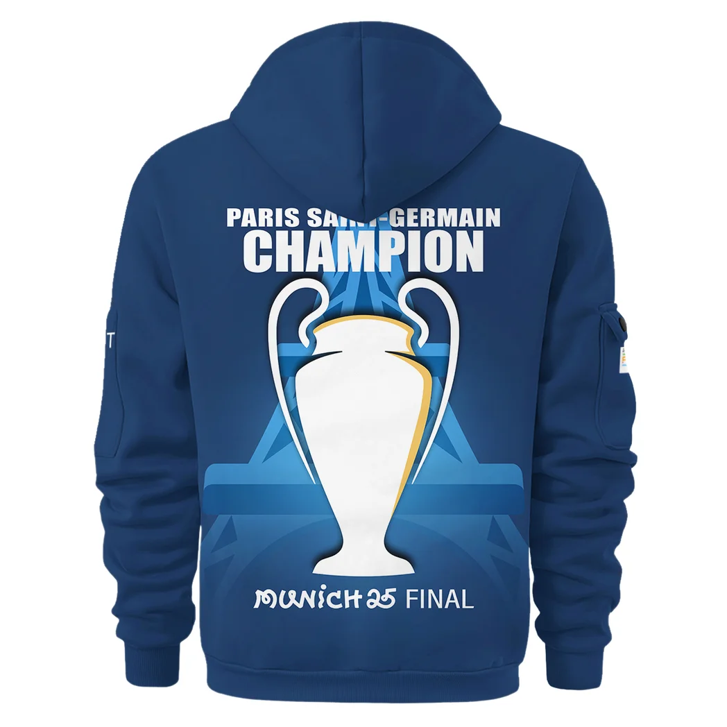 Football Team Hoodie Half Zipper, Design Logo Hoodie For Sport Fans HVN104 -  - Image 3