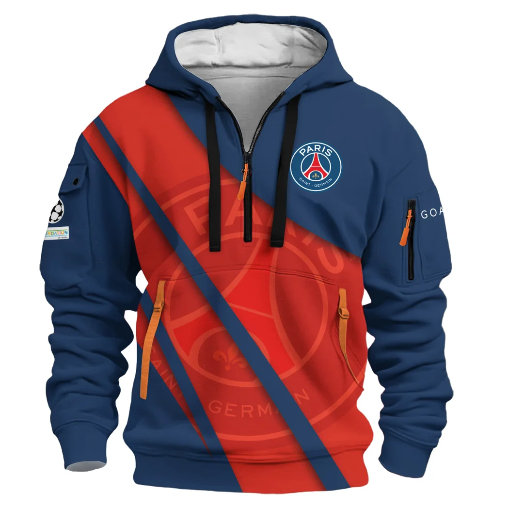 Football Team Hoodie Half Zipper, Design Logo Hoodie For Sport Fans HVN104 -  - Image 2