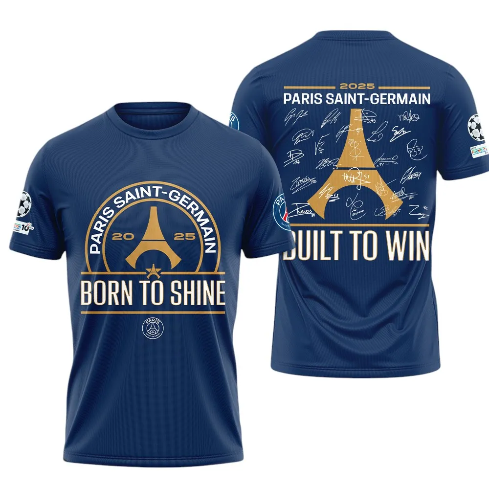 Football Team T-Shirt, Bold All Over Print Fan Tee For Game Day PSG970