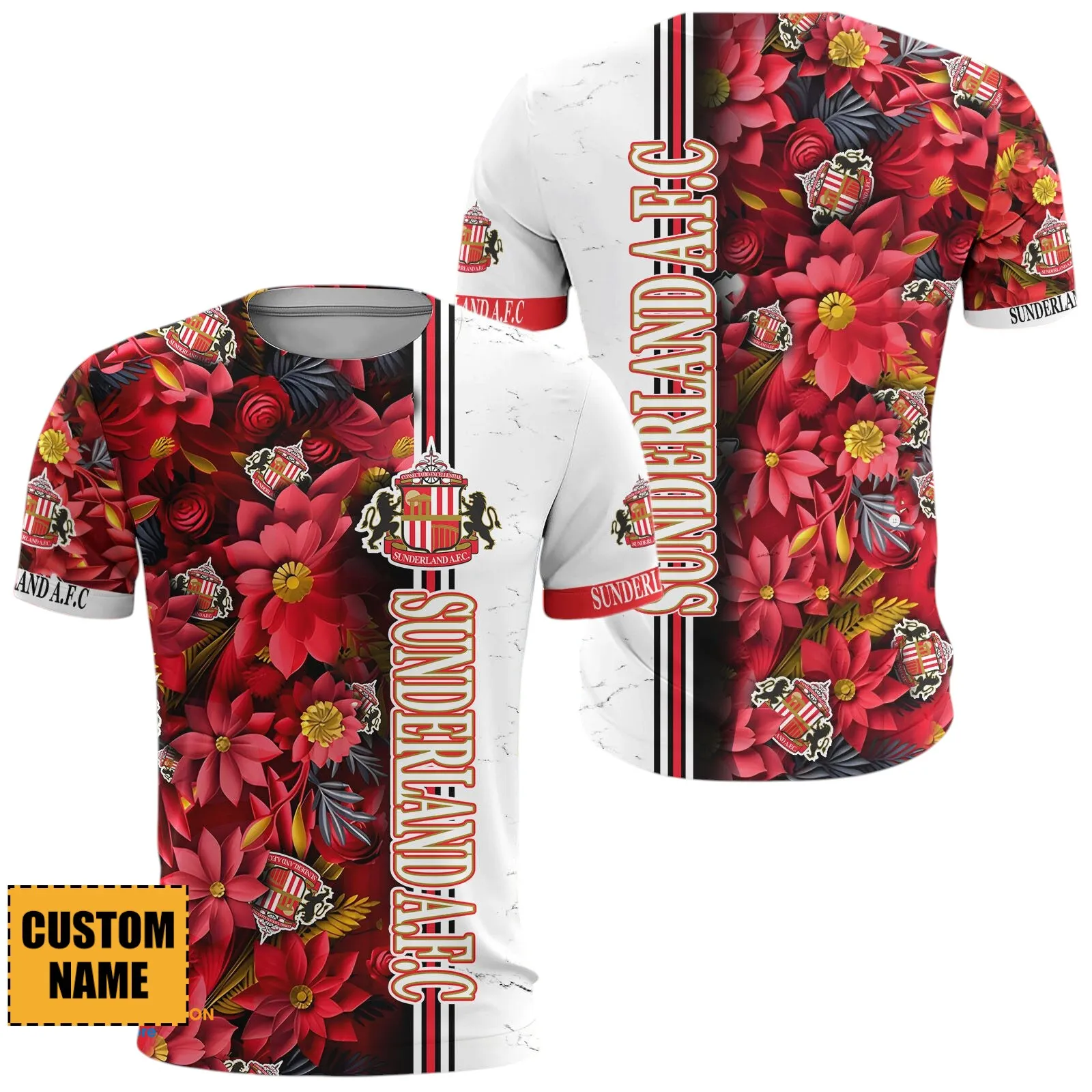 Football Team T-Shirt, Sport Fan All Over Print Tee With Streetwear Style EPL890