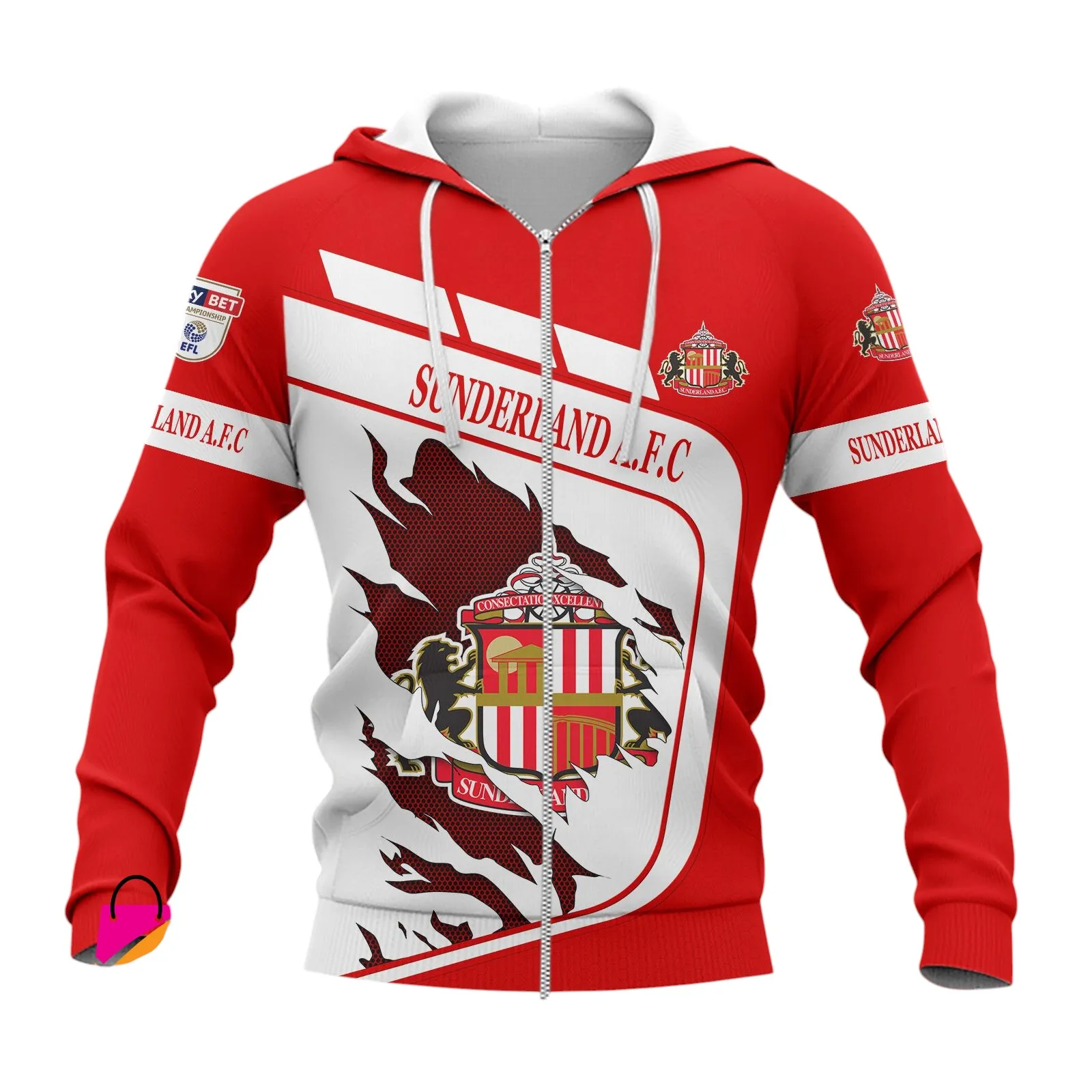 Football Team Zipper Hoodie, All Over Print Hoodie For Sport Lovers EPL890