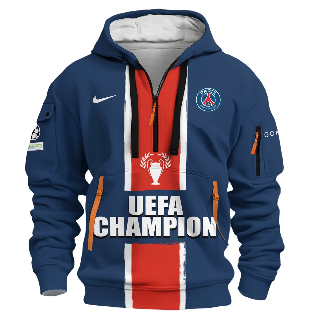 Sport Hoodie Half Zipper, Design Logo Hoodie For Sport Fans HVN103 -  - Image 2