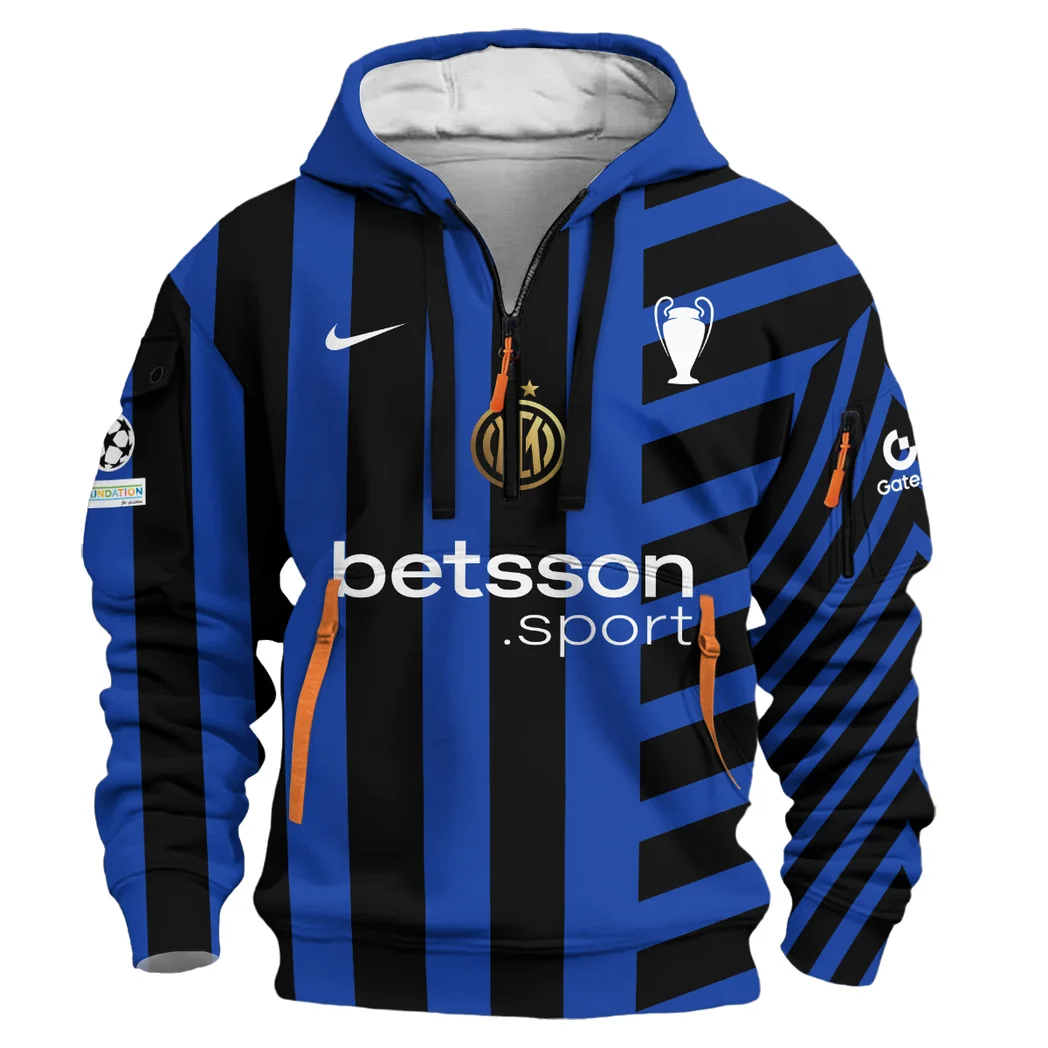 Sport Hoodie Half Zipper, Design Logo Hoodie For Sport Fans HVN103 -  - Image 2