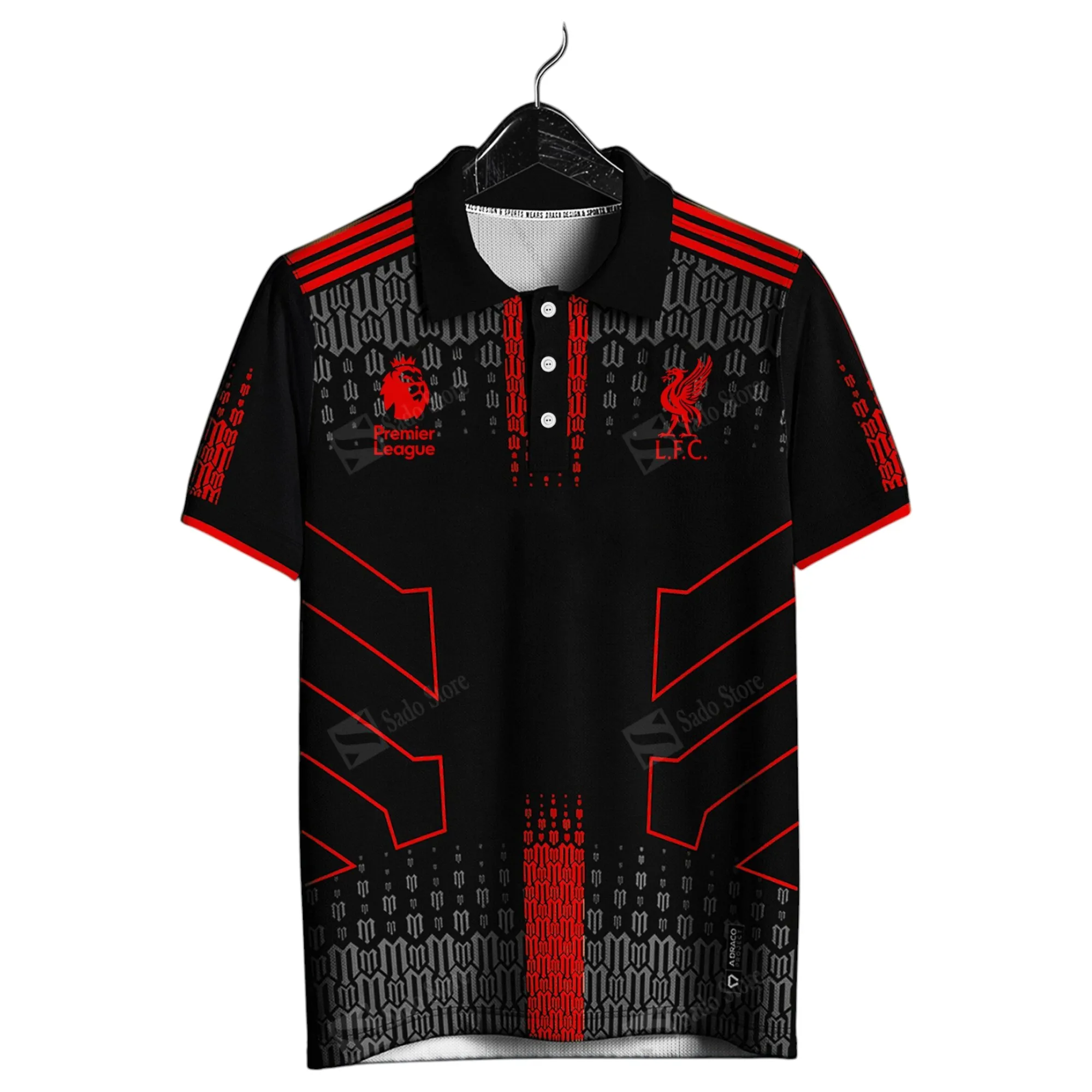 UK Soccer Club Polo Shirt, Full Print Design Button Shirt For Fan Sport EPL400