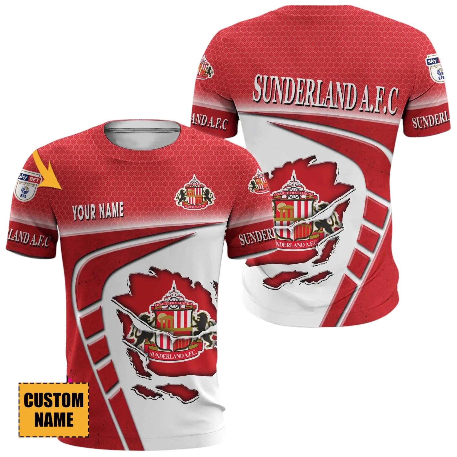 UK Soccer Club T-Shirt, Bold All Over Print Fan Tee For Game Day EPL890