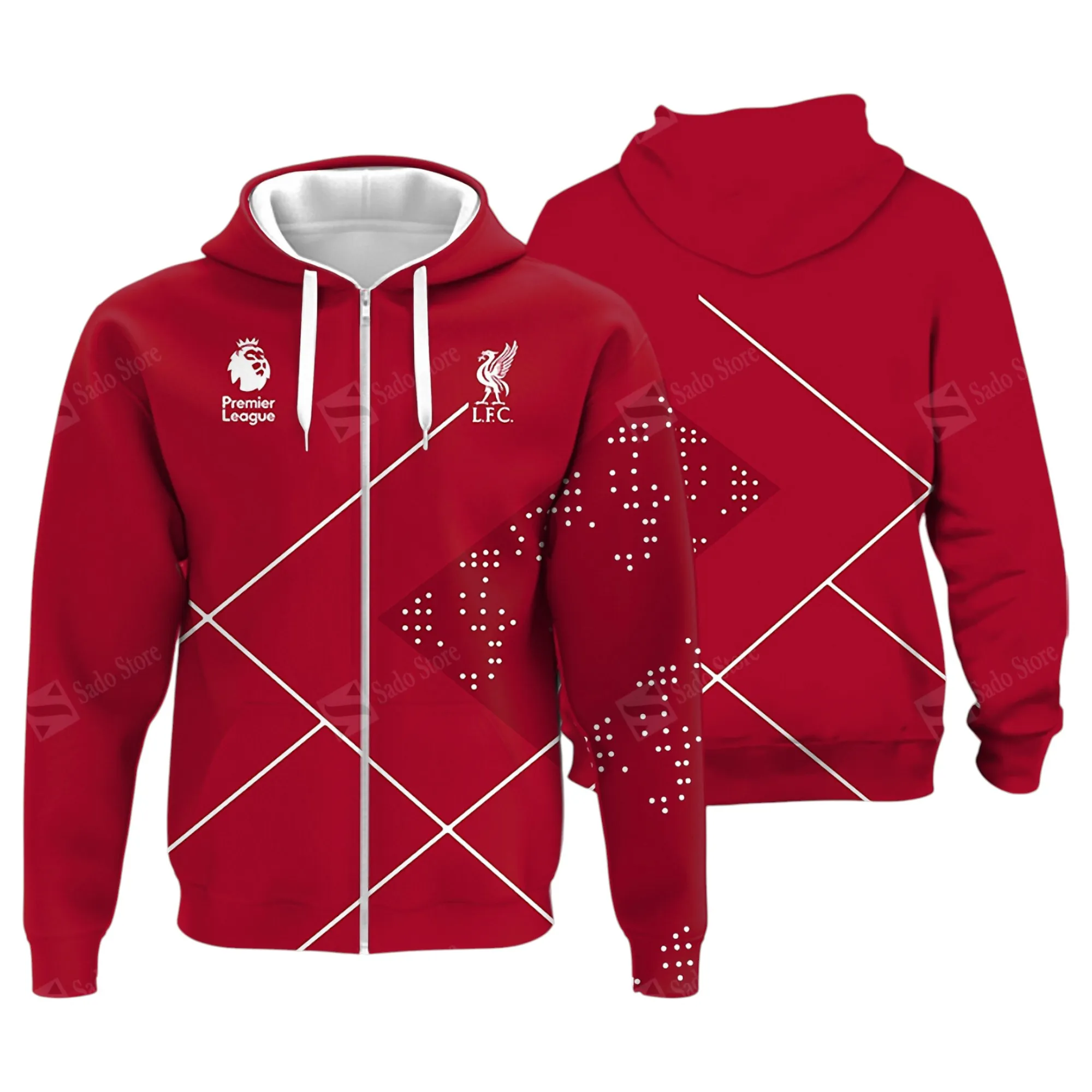 UK Soccer Club Zipper Hoodie, All Over Print Hoodie For Sport Lovers EPL400