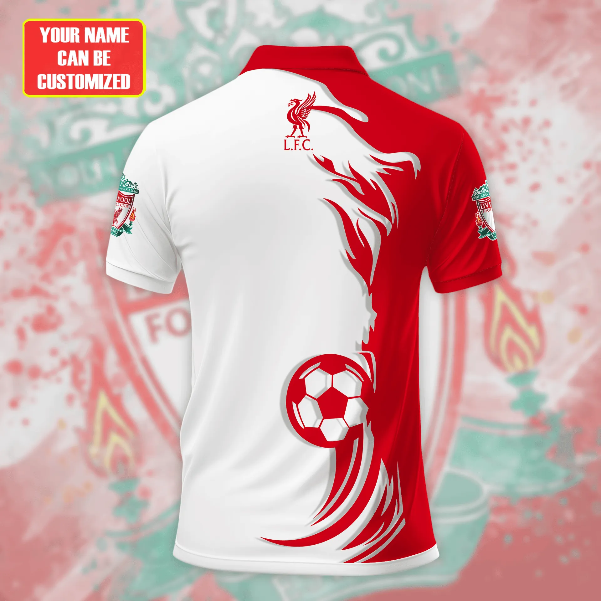 Mersey Red Squad Polo Shirt, Athletic-Inspired Fan Polo EPL140100225000 - Image 2