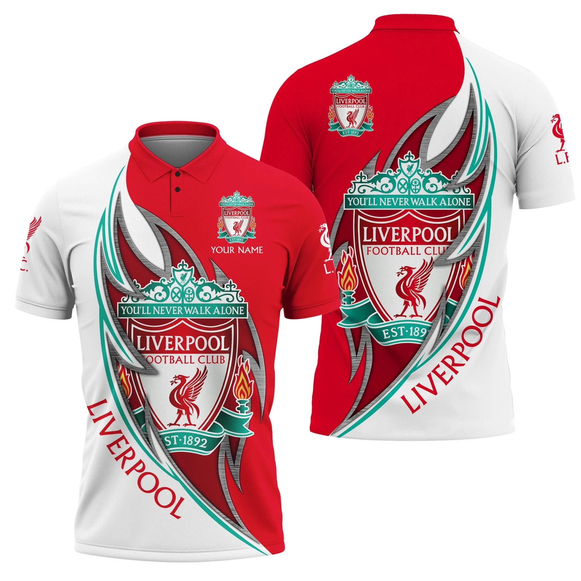 Scouse Red Pride Polo Shirt, Sport Fan Classic Polo EPL140100225003 - Image 2