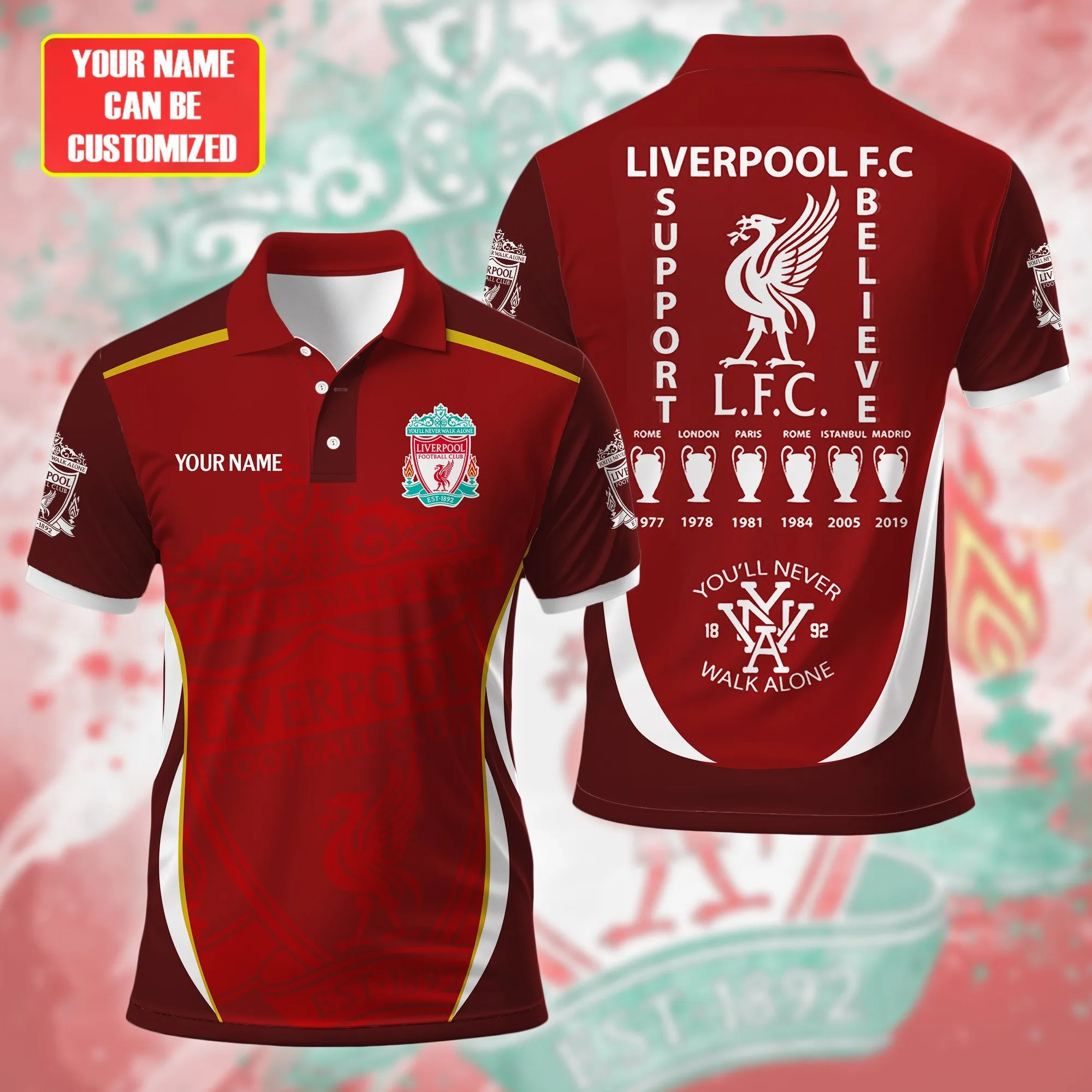 Scouse Red Pride Polo Shirt, Custom Supporter Polo Shirt EPL140100225048 - Image 2