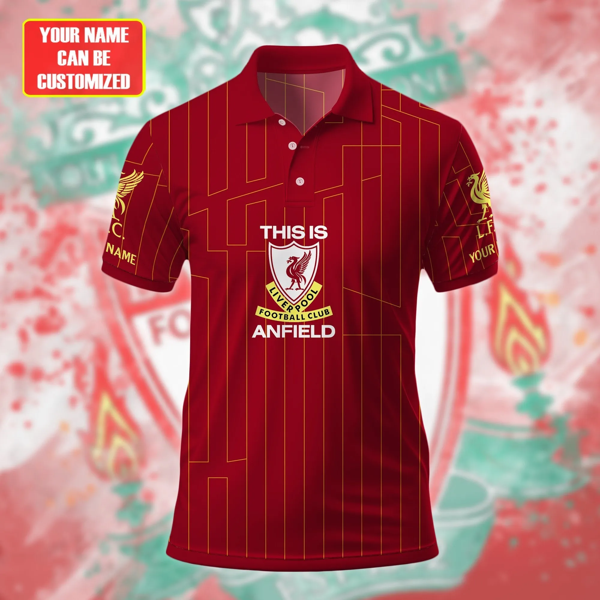 Red Spirit Crew Polo Shirt, Sport-Inspired Polo Design EPL140100225049 - Image 2