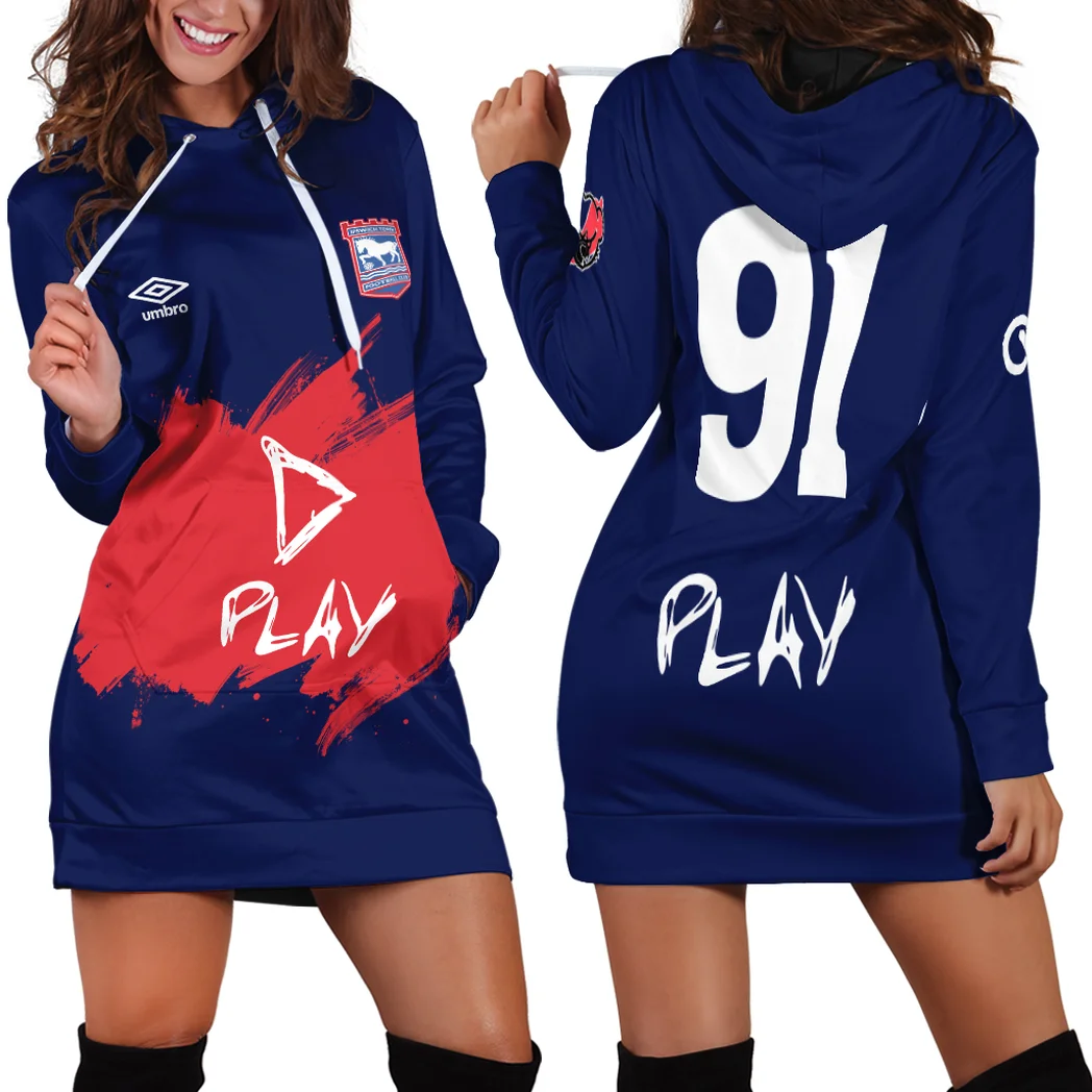 Pride of Burnley Hoodie Dress, Streetwear Women's Hoodie Dress HVN1302