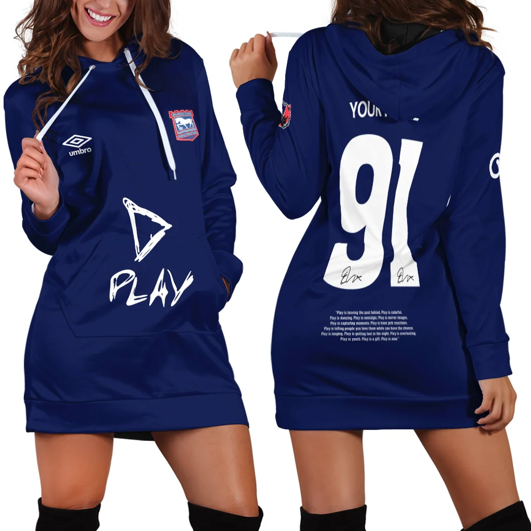 Blue Loyalists Hoodie Dress, Ultra-Soft Women's Hoodie Dress HVN1303