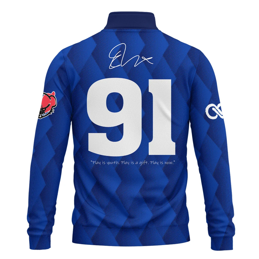 Suffolk Blue Squad Quarter-Zip Sweatshirt, Sport Fan Quarter-Zip Style HVN1307 - Image 3