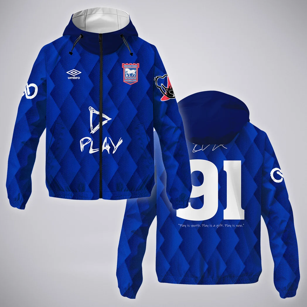 Blue Shirt Support Windbreaker Jacket, Timeless Sports Jacket HVN1307