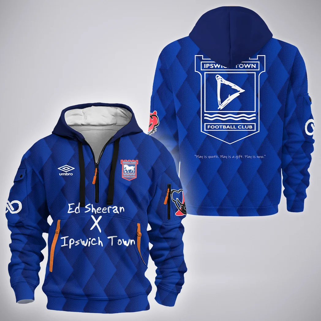 Pride of Burnley Hoodie Half Zip 3D, Bold Fan Hoodie HVN1308