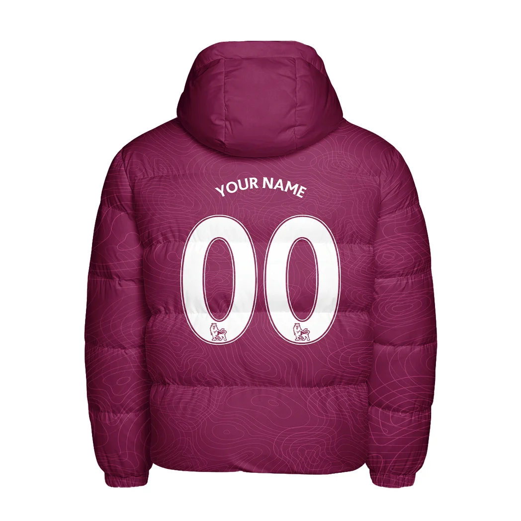 Northern Claret Pride Hooded Cotton Jacket, Premium Sport Fan Puffer HVN1315BU - Image 3