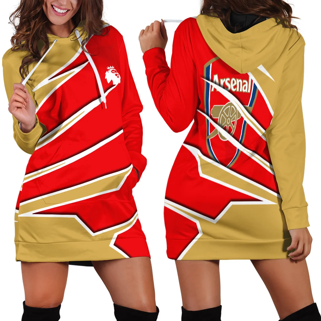 Heritage Reds Hoodie Dress, Ultra-Soft Women's Hoodie Dress HVN1316AR