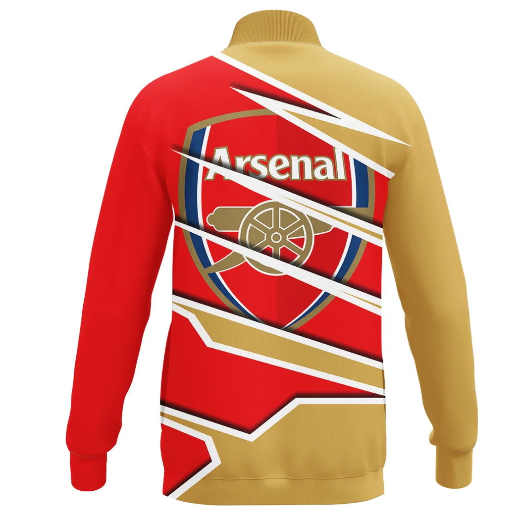 London Red Army Stand Collar Jacket, Casual Fit Game Day Ready Jacket HVN1316AR - Image 3