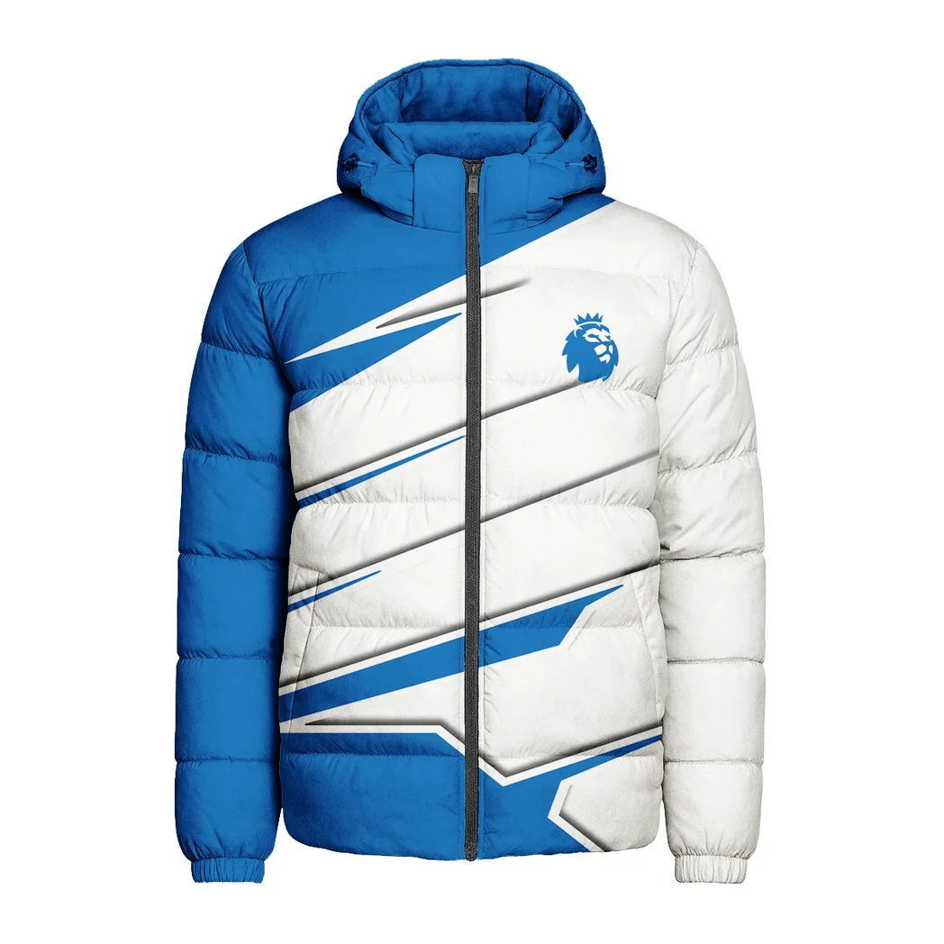 Seaside Blue Faithful Hooded Cotton Jacket, Streetwear Style Fan Jacket HVN1316BH - Image 2