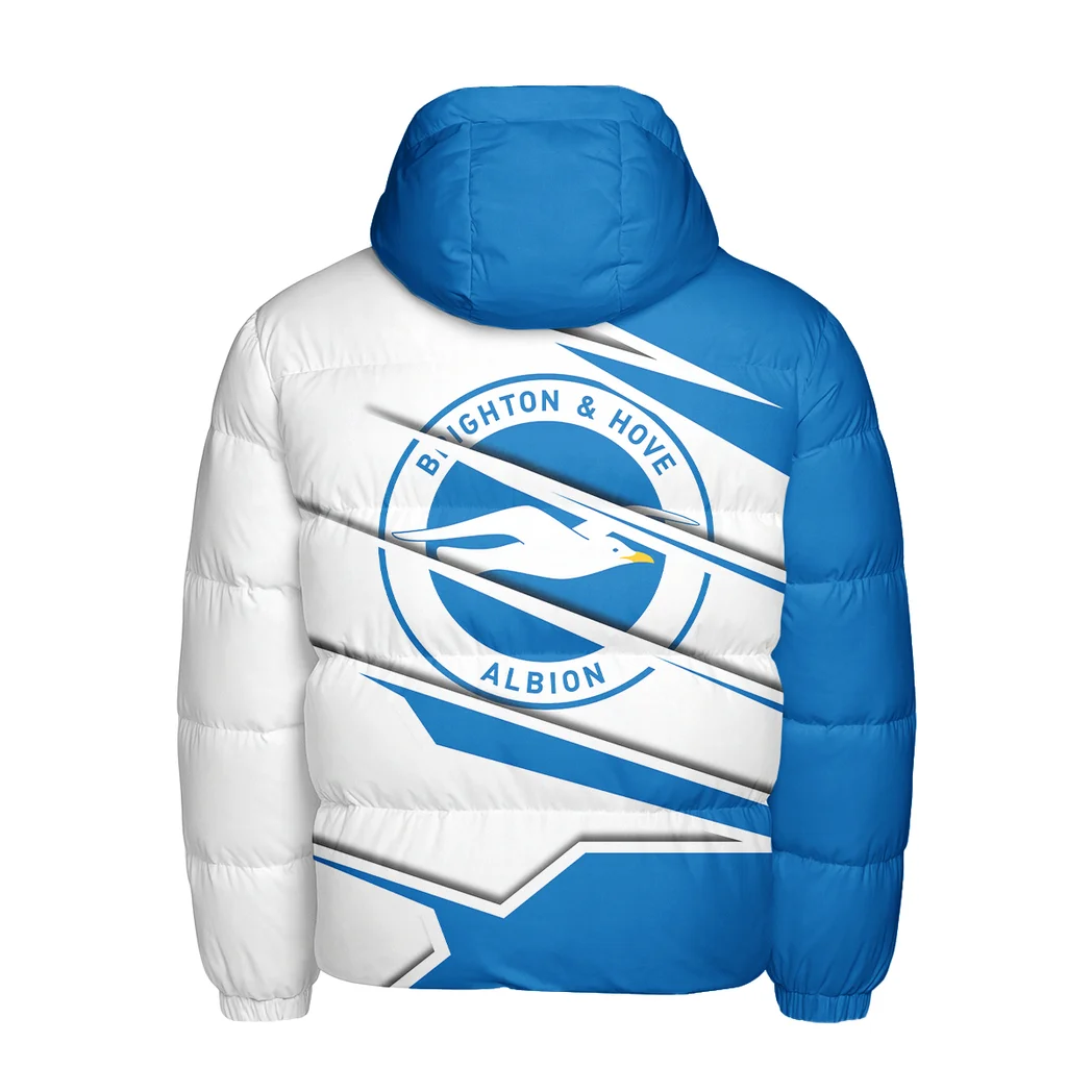 Seaside Blue Faithful Hooded Cotton Jacket, Streetwear Style Fan Jacket HVN1316BH - Image 3