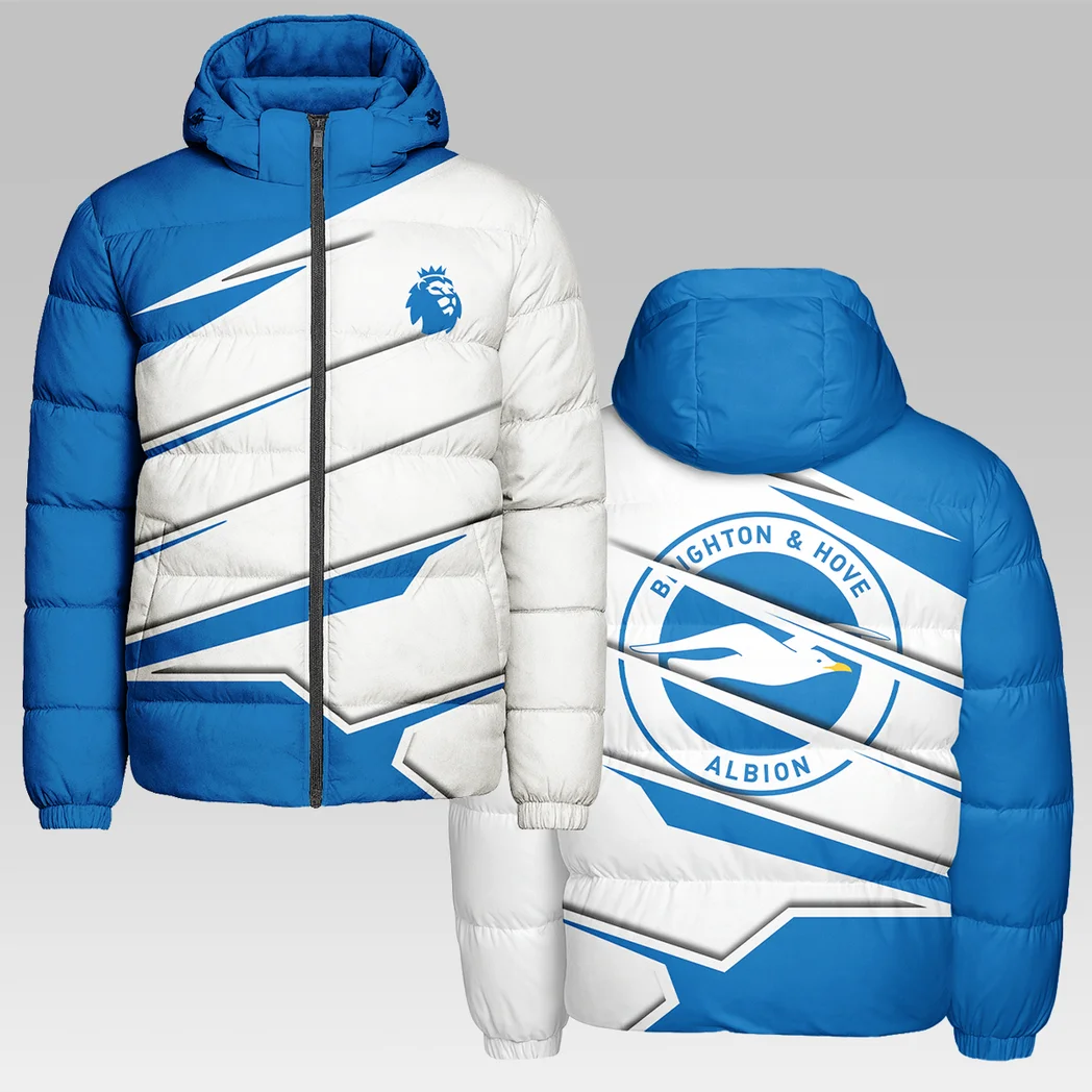 Seaside Blue Faithful Hooded Cotton Jacket, Streetwear Style Fan Jacket HVN1316BH